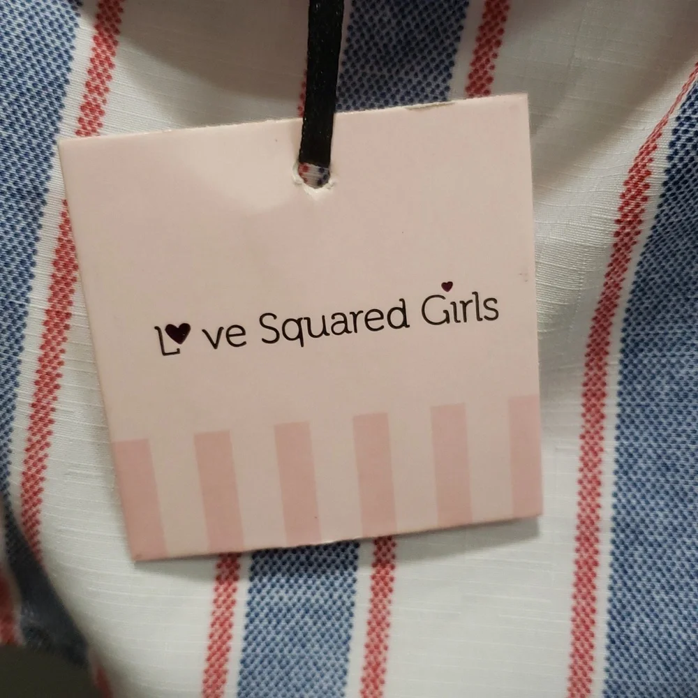 Love Squared Girls NWT Striped Tank Style Top and Shorts Set, Girls 10